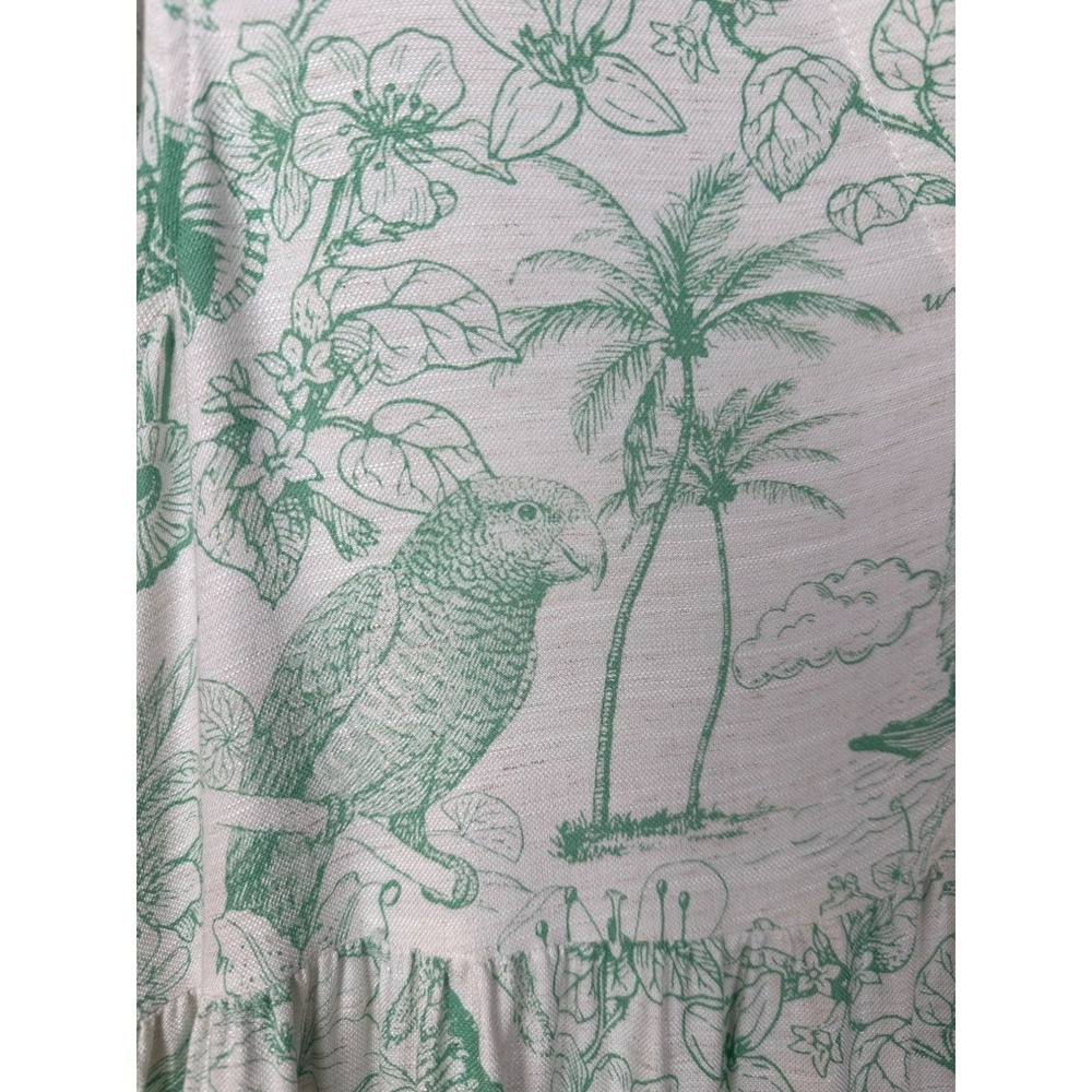 Jane and Delancey Pale Mint Botanical Collared Midi Dress - Picture 7 of 14